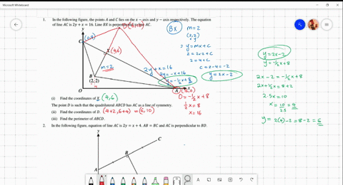 in-the-following-figure-the-points-a-and-c-lies-on-the-x-axis-and-y-axis-respectively-the-equation-of-line-ac-is-zy-x-16-line-bx-is-perpendicular-to-line-ac-22-find-the-coordinates-of-x-the-57353