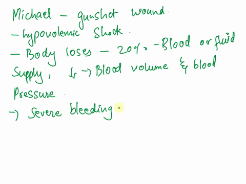 michael-was-brought-into-the-emergency-room-suffering-from-a-gunshot-wound-he-is-bleeding-profusely-and-exhibits-the-following-systolic-blood-pressure-is-40-mmhg-weak-pulse-of-200-beats-per-76521