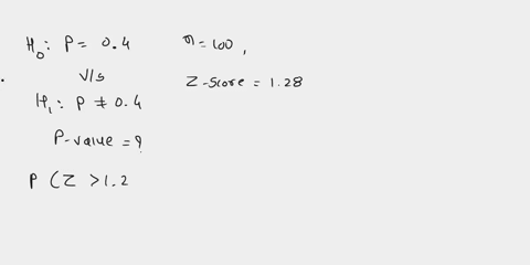 n-a-test-of-h0-p-04-against-h1-p-04-a-sample-of-size-100-produces-z-128-for-the-value-of-the-test-statistic-thus-the-p-value-or-observed-level-of-significance-of-the-test-is-approximately-eq-83911