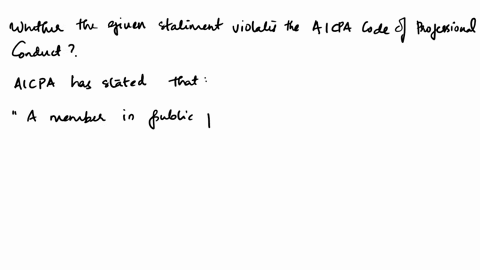 assume-that-an-auditor-makes-an-agreement-with-a-client-that-the-audit-fee-will-be-contingent-upon-the-number-of-days-required-to-complete-the-engagement-is-this-a-violation-of-the-aicpa-cod-78868