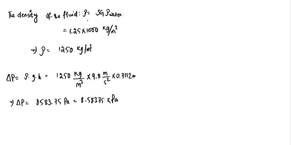 SOLVED A manometer is used to measure the air pressure in a tank. The