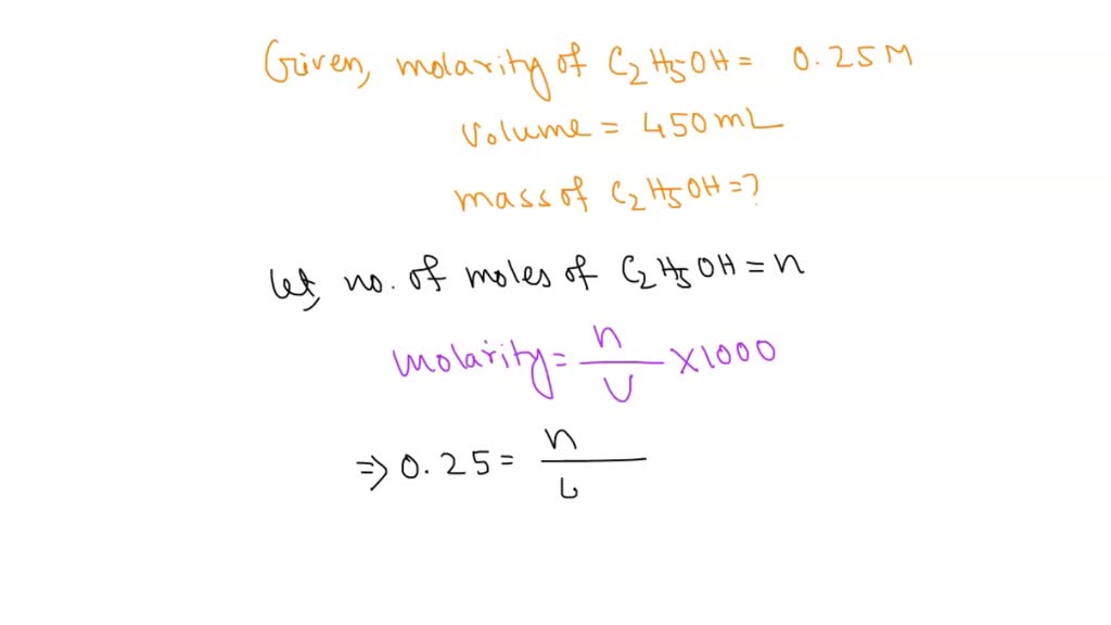 Solved A Solution Of Ethanol Has A Molarity Of M Ethanol C H Oh If The Solution Has A