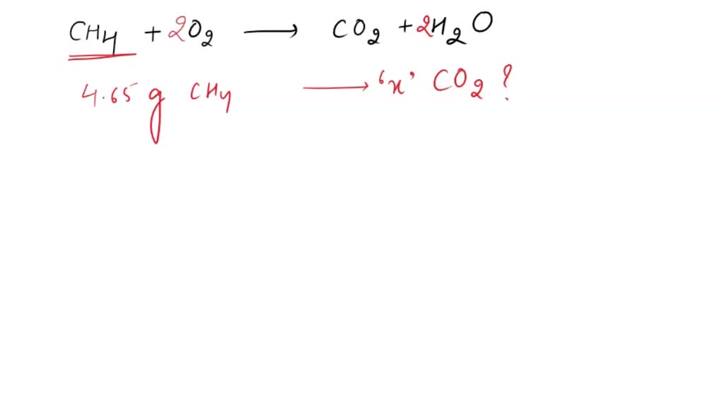 SOLVED: During the combustion of methane (CHA), 4.65 g of = methane ...