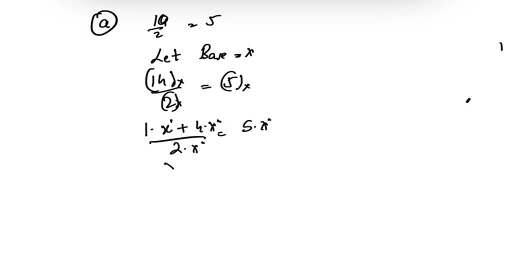 SOLVED: Determine the base of the numbers in each case for the ...