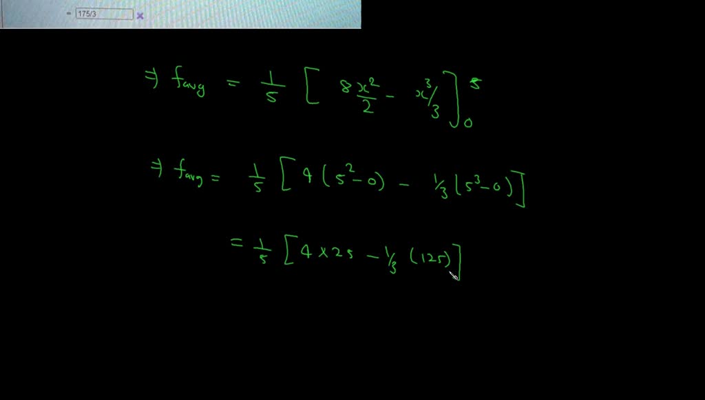 SOLVED: Find the average value fave of the function f on the given ...