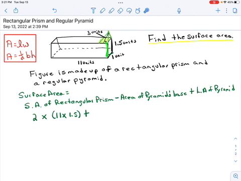 Each solid is composed of a rectangular prism and a regular pyramid ...
