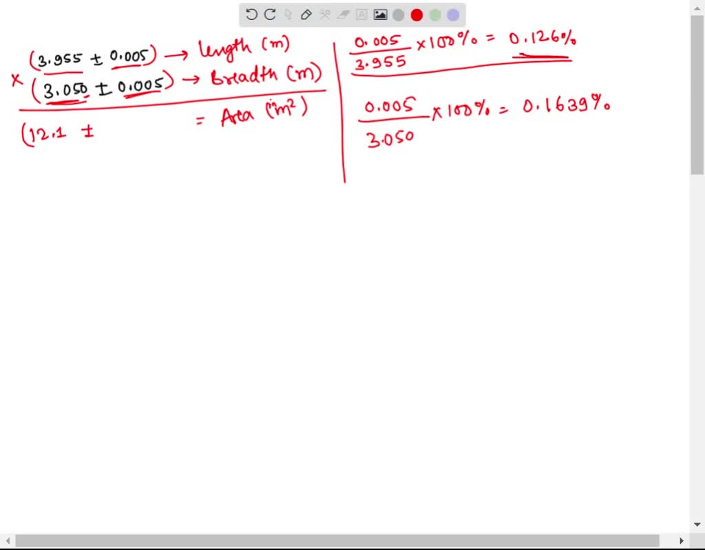 SOLVED The length and width of a rectangular room are measured to be 3