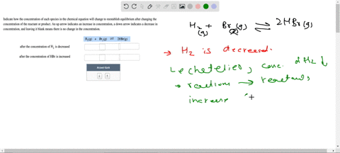 SOLVED Indicate how the concentration of each species in the