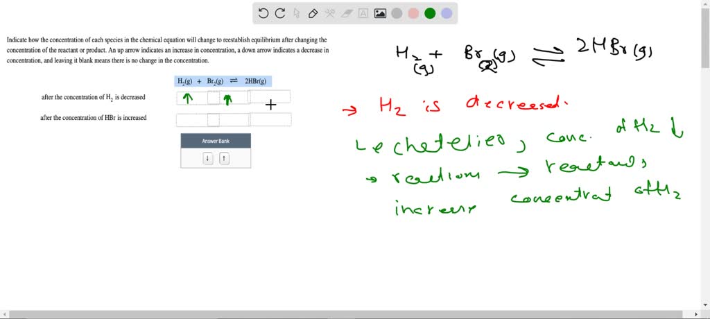 SOLVED Indicate how the concentration of each species in the