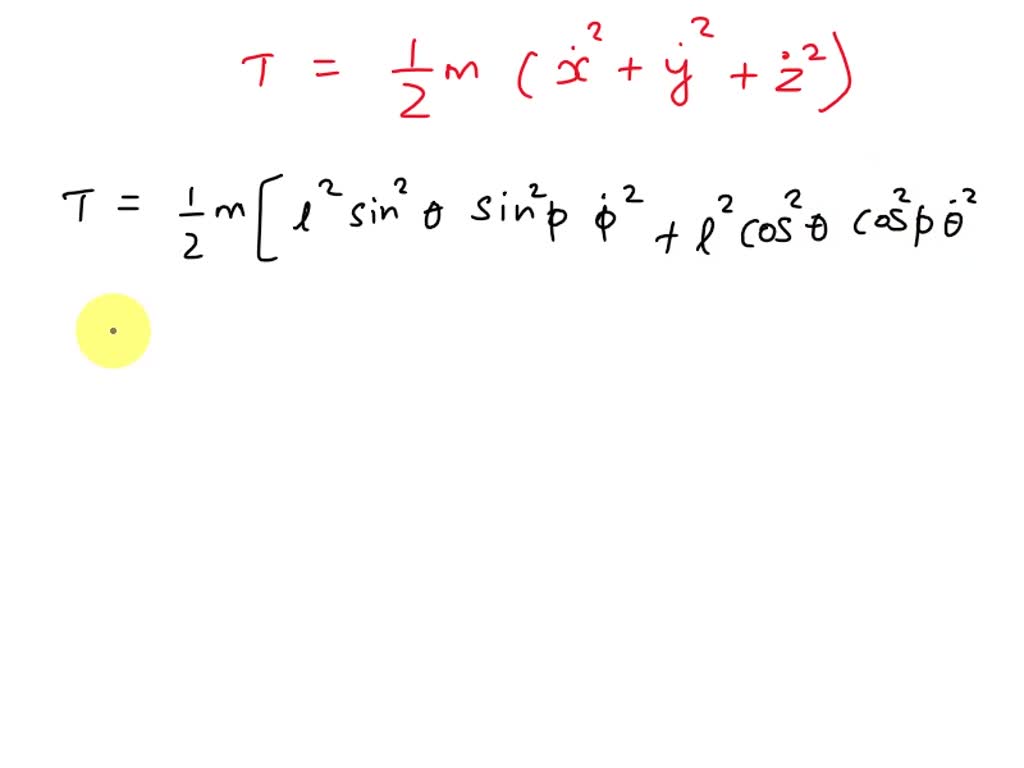 SOLVED 1 The figure below shows a pendulum of length l with a bob of
