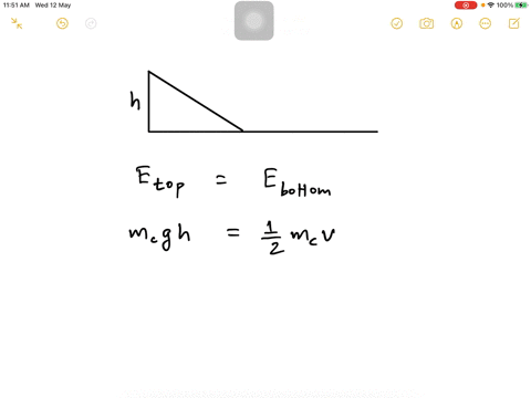 a-toy-car-mass-003-kg-on-a-ramp-with-no-friction-begins-at-06-meters-high-at-the-bottom-it-collides-in-elastically-with-a-toy-truck-mass-03-kg-at-rest-after-the-collision-the-car-is-at-rest-what-is-th