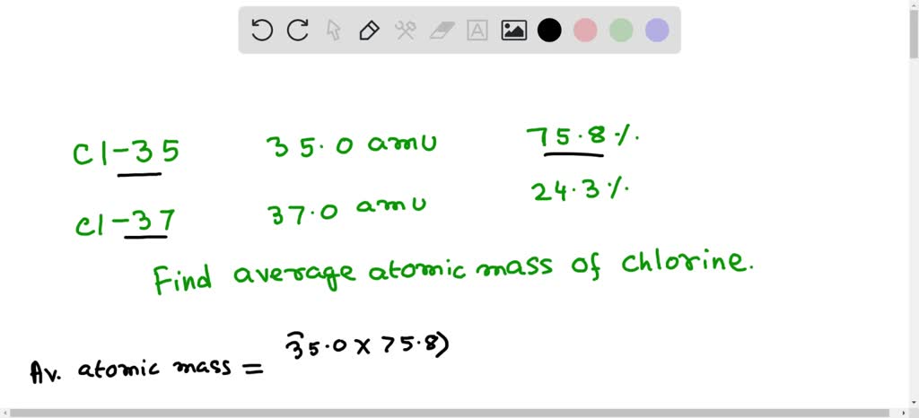 A sample of chlorine has two naturally occurring isotopes. The isotope ...