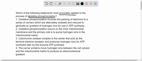 which-of-the-following-statements-most-accurately-applies-to-the-process-of-oxidative-phosphorylation-oxidative-phosphorylation-involves-the-passing-of-electrons-to-a-series-of-carriers-whic-04156