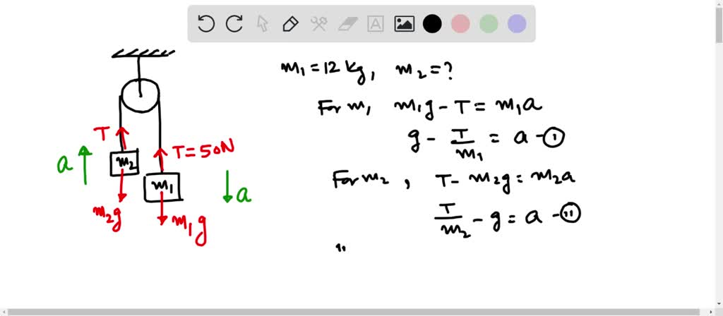 'PROBLEM 2 An unknown mass and a 12 kg mass are tied to a light string ...