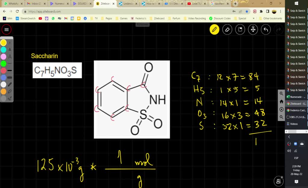 SOLVED 41 The following figure represents lecule of Saccharin which