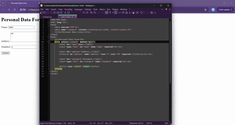 2-write-a-program-using-html-to-create-a-form-and-submit-it-with-personal-data-like-name-address-and-standard-this-is-it-subject-question-3-lesson-41813