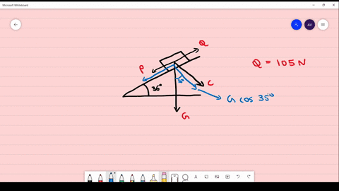 a-package-is-on-ramp-that-is-inclined-362-to-the-horizontal-as-shown-to-prevent-the-package-from-sliding-force-of-magnitude-105-n-is-required-the-figure-is-not-drawn-to-scale_-complete-the-f-91036