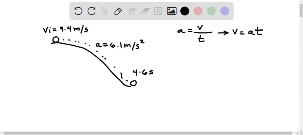 SOLVED: A ball is pushed with an initial velocity of 9.4 m/s. The ball