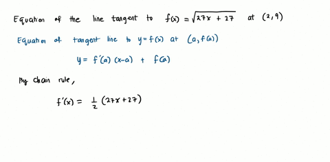 find-the-equation-of-the-tangent-line-to-the-graph-of-fx-at-the-given-point-fx27x27-at-29-the-equation-of-the-tangent-line-to-the-graph-of-fx-at-the-given-point-is__-25287