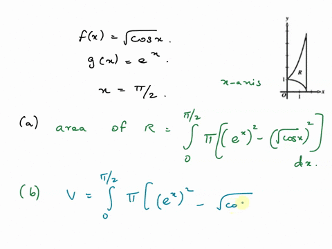 let-r-be-the-region-in-the-first-quadrant-enclosed-by-the-graph-of-f-x-vcosxthe-graph-of-gx-ead-the-vertical-line-x-as-shown-in-the-figure-above-a-write-but-do-not-evaluate-an-integral-expre-22898