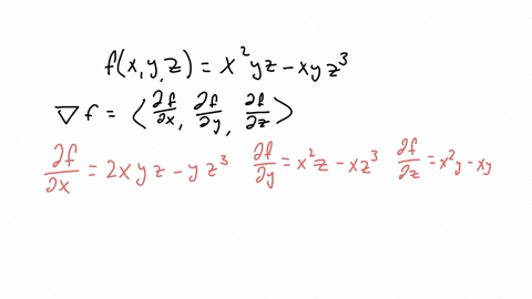 suppose-that-fxyzx2yz-xyz3-is-a-function-of-three-variables-1-find-the-gradient-of-fxyz-2-evaluate-the-gradient-at-the-point-p1-2-1-3-find-th-rate-of-change-of-fx-y-z-at-p-in-the-direction-of-the-vect