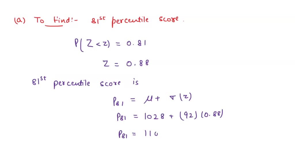 SOLVED SAT Scores The national average SAT score (for verbal and math