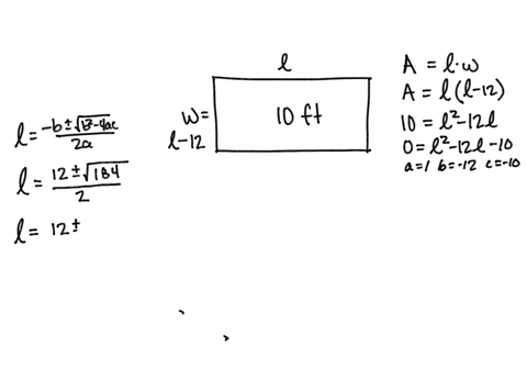 the-width-of-a-rectangle-is-12-ft-less-than-the-length-the-area-is-10ft2-find-the-length-and-the-width-40922