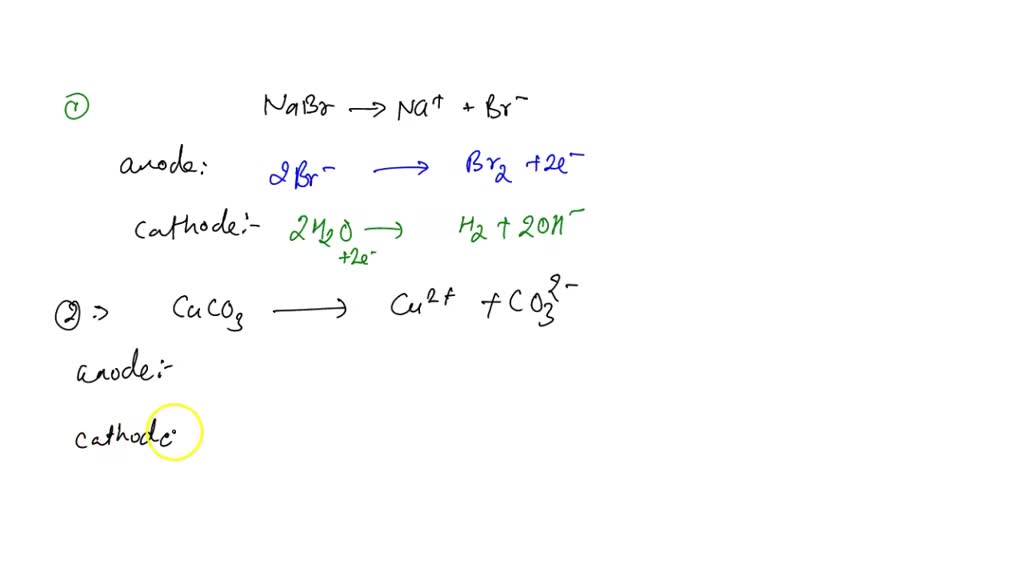 SOLVED: Use half-reactions to show which product forms at each ...