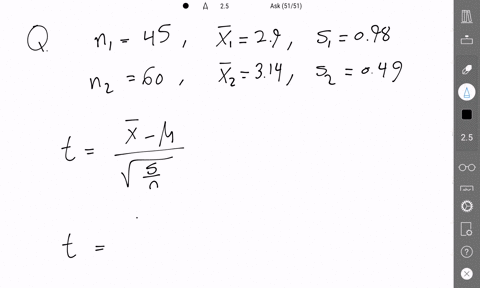 calculate-the-test-statistic-t-with-the-following-information-n1-45-1-29-81-098-n2-60-12-314-82-049-rounded-to-2-decimal-places-90599
