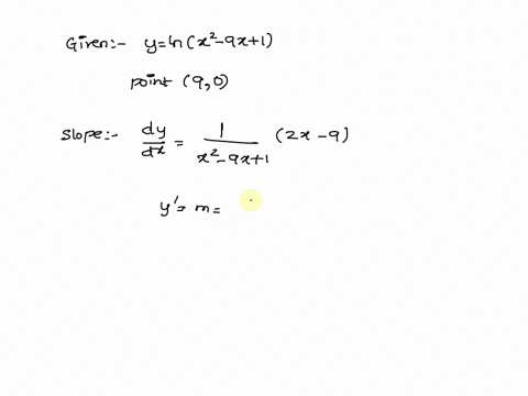 find-an-equation-of-the-tangent-line-to-the-curve-at-the-given-point-y-lnx2-9x-1-9-0-y-11905
