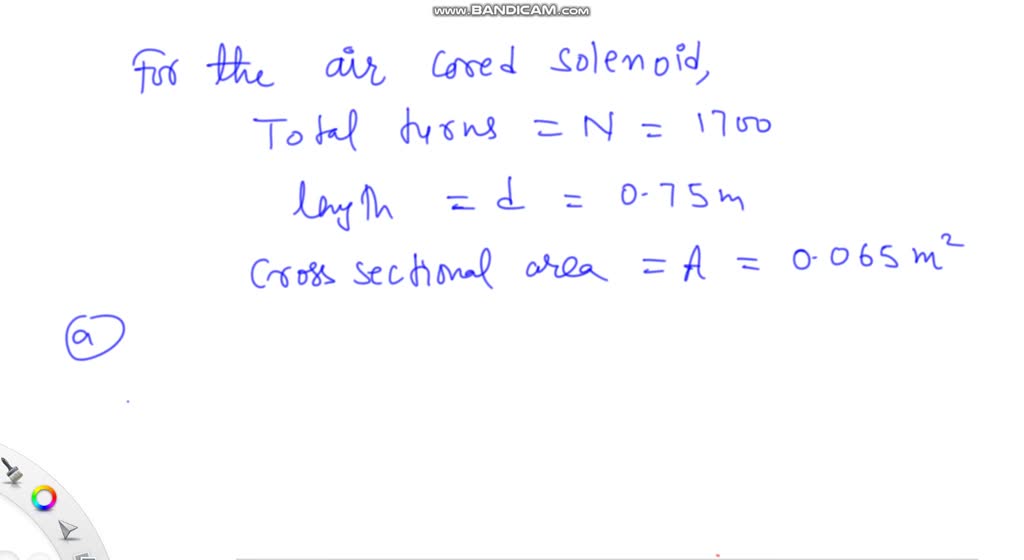 SOLVED Problem 1 An aircore solenoid has N = 1700 turns, d = 0.75 m