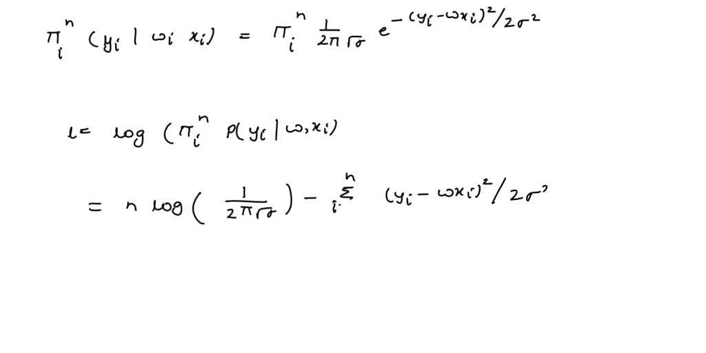 SOLVED: Texts: 1.2 Maximum Likelihood Estimation Recall the Gaussian ...