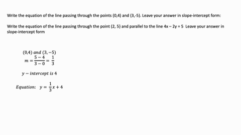 write-the-equation-of-the-line-passing-through-the-points-04-and-3-5-leave-your-answer-in-slope-intercept-form-10-write-the-equation-of-the-line-passing-through-the-point-25-and-parallel-to-85766