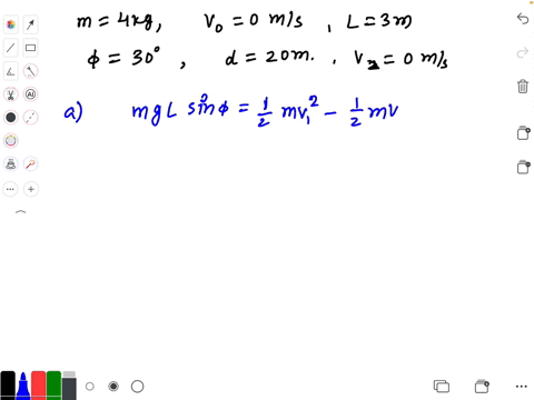 an-object-of-mass-m-4-kg-starting-from-rest-slides-down-an-inclined-plane-of-length-l-3-m-the-plane-is-inclined-by-an-angle-of-30-degrees-to-the-ground-when-the-object-reaches-the-bottom-of-the-hill-i