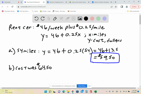 three-part-question-i-need-help-on-the-cost-of-renting-a-car-is-46week-plus-025mile-traveled-during-that-week-an-equation-to-represent-the-cost-would-be-y46025x-where-x-is-the-number-of-mile-14228