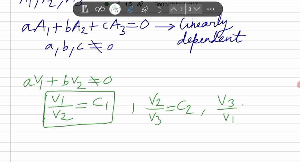 SOLVED Let V1, V2, and V3 be vectors in R3. Suppose any pair of them