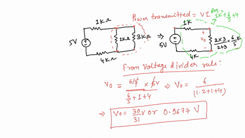 calculate-the-power-transmitted-to-the-resistance-of-2-k-in-the-circuit-shown-in-the-figure