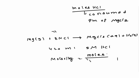 magnesium-reacts-with-hydrochloric-acid-in-the-single-displacement-reaction-shown-mg-s-2-hcl-aq-mgcl2-aq-h2-g-if-420-ml-of-50-m-hcl-react-with-excess-magnesium-a-how-many-moles-of-hcl-are-co-93098