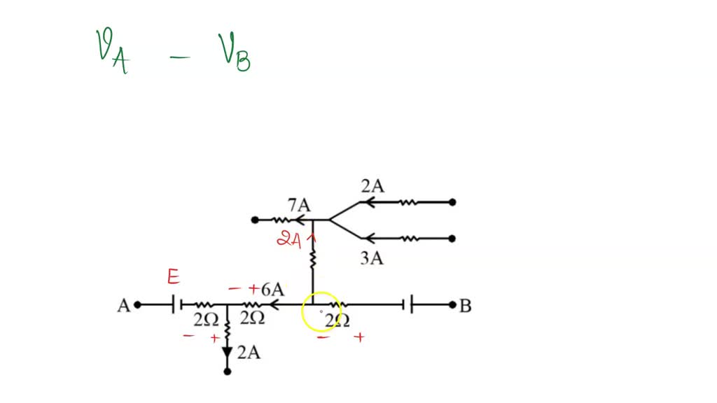 SOLVED In the above circuit diagram emf of two batteries are equal, then the potential