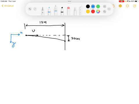 an-archer-shoots-an-arrow-horizontally-at-a-target-12-m-away-the-arrow-is-aimed-directly-at-thecenter-of-the-target-but-it-hits-20-cm-lower-what-is-the-initial-speed-of-the-arrowgivenrequire-89044
