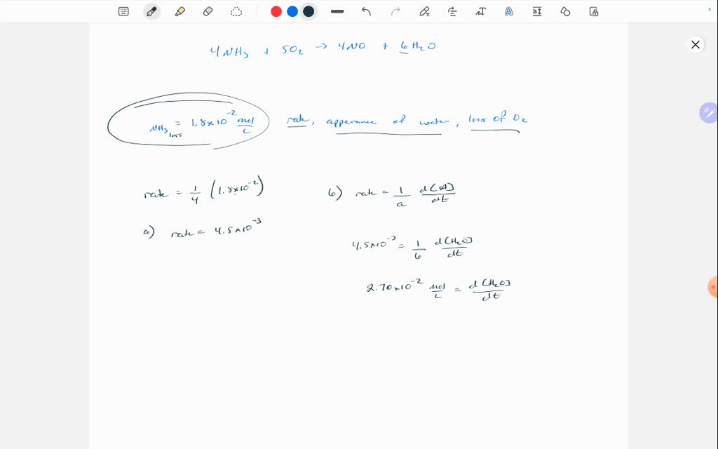 SOLVED ammonia gas and oxygen gas react to form nitric oxide, NO (g