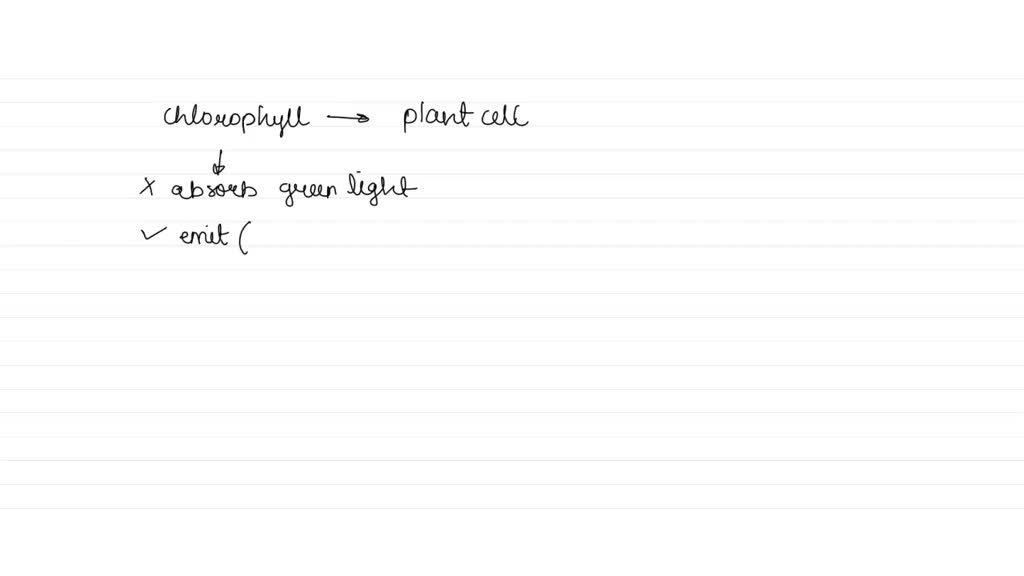 SOLVED QUESTION 10 Plants are green because Energized chlorophyll a