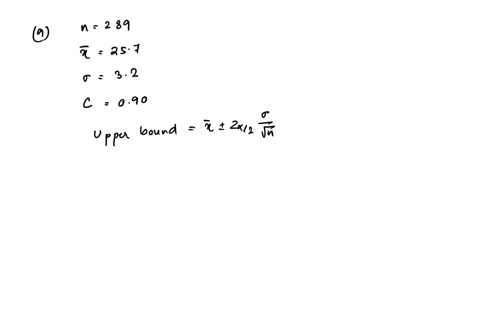 Of289 Example Question 9 (1 point) A sample of 289 one-year-old baby boys...