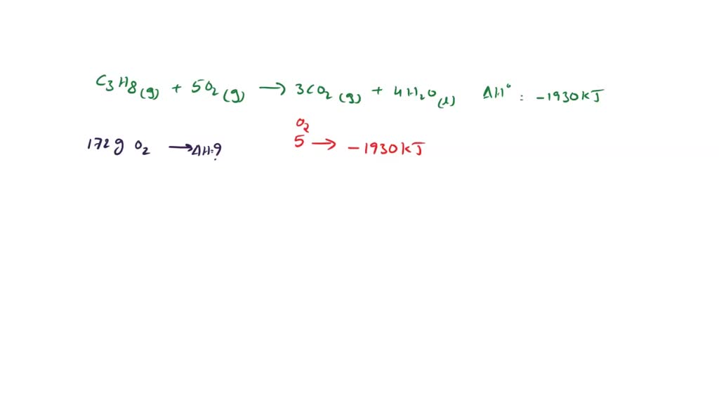 SOLVED: The complete combustion of propane, C3H8(g), is represented by ...