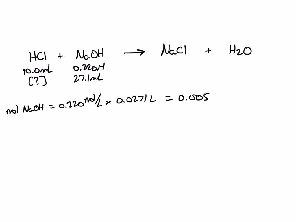 SOLVED: The flask contains 10.0 mL of HCl and a few drops of ...