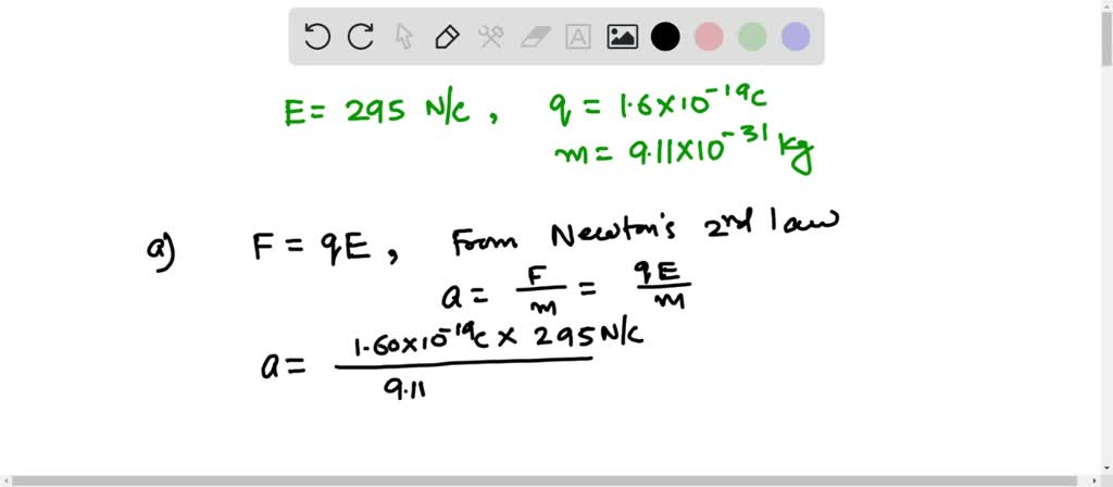 SOLVED: Inside a cathode ray tube, an electron is in the presence of a ...