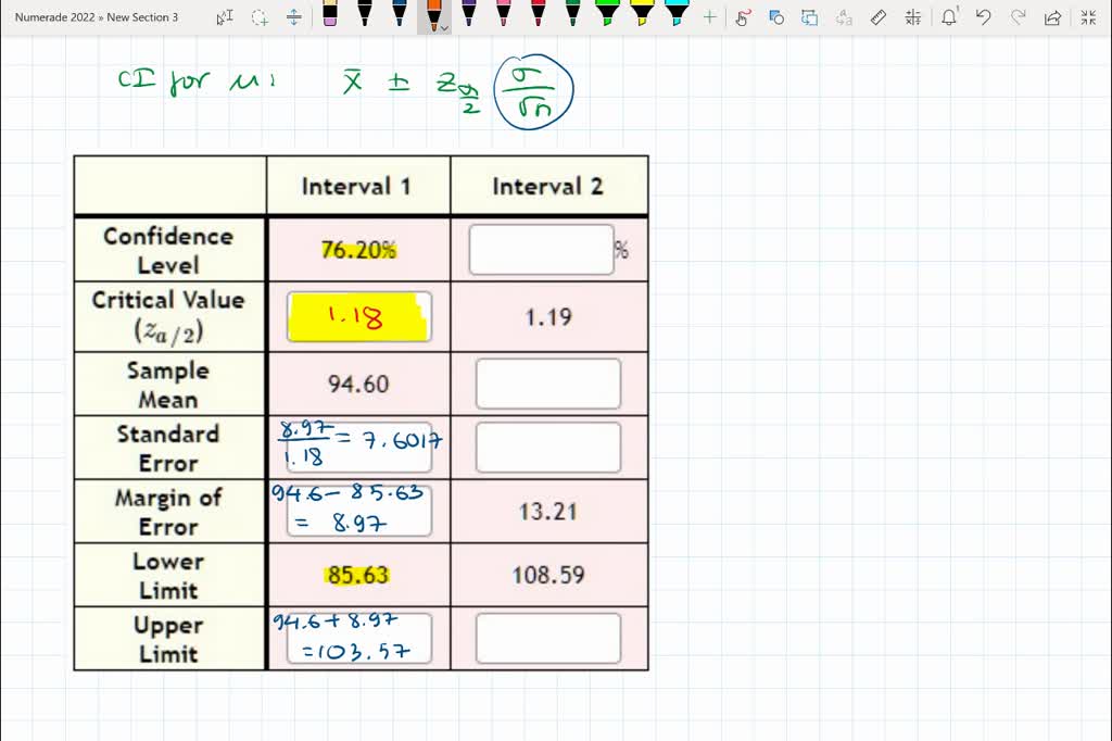 Confidence Interval Answer Format When constructing the confidence interval population mean, assuming the ...
