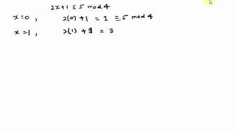 find-all-whole-number-solutions-of-the-congruence-equation-2x-1-5-mod-4-01-2345-6-04-8-12-16-20224-0-3-6-9-12-15-18-02-4-6-8-10-12-0-5-10-15-20-25-30-19456