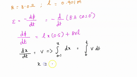 in-the-figure-below-an-iron-bar-sitting-on-two-parallel-copper-rails-connected-to-each-other-by-a-resistor-is-pulled-to-the-right-with-a-constant-force-of-magnitude-130-n-the-friction-betwee-58832
