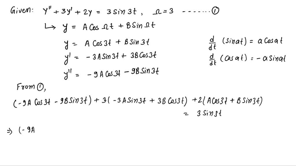 SOLVED Find synchronous solution of the form cos ft + B sin St to the